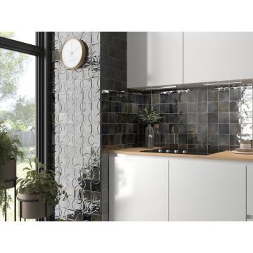 Настенная плитка Equipe (Эквип) Hanoi Arco Black Ash 10x10 см