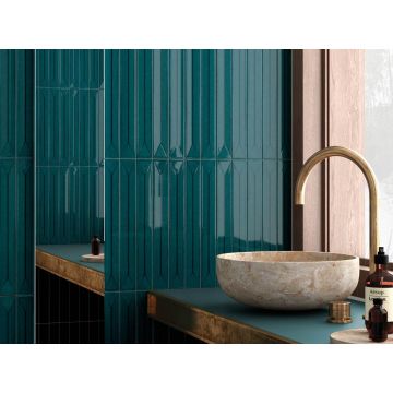 Настенная плитка Equipe (Эквип) Vitral Axis Petrol Reactive 5x40 см