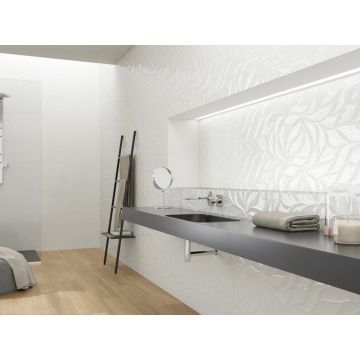 Керамическая плитка AB Azulejos Benadresa (Аб Азулиос Бенадреса) Blanco Brillo Leaves 30x90 см