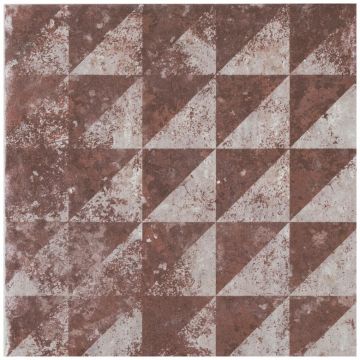 Керамогранит Кир Molo Audace 20х20 см бордовый, серый матовый глазурованный, Molo Mix Rosso, Cir