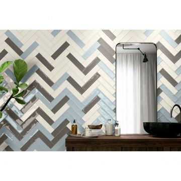 Керамическая плитка Ribesalbes (Рибесалбес) Ocean Gloss White 7,5x30 см