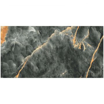 Базовая плита Гравита Volcanic Nero 120х60 см черный глянцевая, глазурованная, ректификат, ровная, Gravita