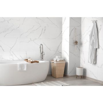 Керамогранит Global Tile (Глобал Тайл) Marmoles Белый 40х80 см GT408013403MR