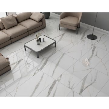 Керамогранит Global Tile (Глобал Тайл) Angel Statuario Белый 60х120 см GT120605503PR