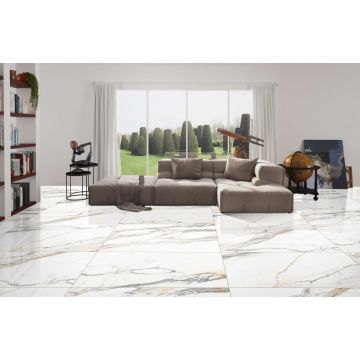 Керамогранит Global Tile (Глобал Тайл) Statuario Elite Белый 60х120 см GT120604103MGR