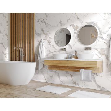 Керамогранит Global Tile (Глобал Тайл) Calacatta Imperial Белый 40х80 см GT40806103MR