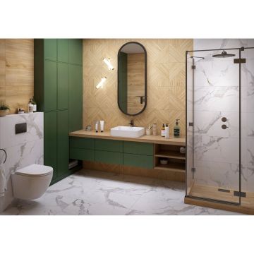 Керамогранит Global Tile (Глобал Тайл) Calacatta Imperial Белый 40х80 см GT40806103MR