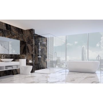 Керамогранит Global Tile (Глобал Тайл) Calacatta Imperial Белый 40х80 см GT40806103MR