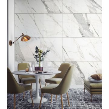 Керамогранит Global Tile (Глобал Тайл) Verona Белый Slim полированный 60x120 см, GT120607703PR/30