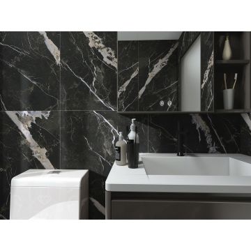 Керамогранит Global Tile (Глобал Тайл) Flame Черный лаппатированный 60x120 см, GT1206020105LGR