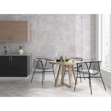 Керамогранит Global Tile (Глобал Тайл) Onyx Белый Slim полированный 60x120 см, GT120604403PR