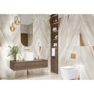 Керамогранит LCM (ЛКМ) Angel Agate Latte полированный 60х120 см 60120ANG11P