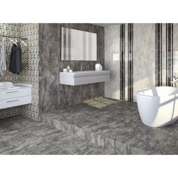 Керамическая плитка Декор Baldocer (Балдокер) Dreire Decor Luminer Carbone 28х85 см