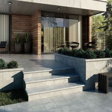 Фронтальная ступень Exagres (Ексагрес) Peldano Manhattan Grey 33х24,5х4 см С0002655