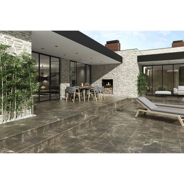 Фронтальная ступень Exagres (Ексагрес) Peldano Nevada Emperador 33х33х4 см С0005530