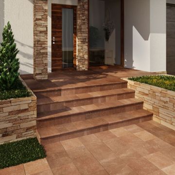 Фронтальная ступень Exagres (Ексагрес) Peldano Stone Brown 33х33х4 см С0002210