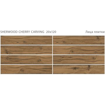 Керамогранит StaroWood (Старовуд) Sherwood Cherry carving 20x120 см, С0005660