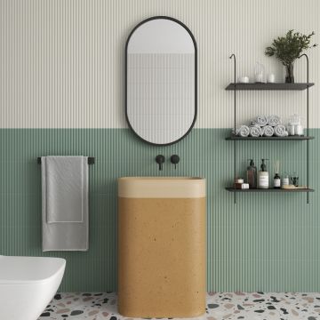 Керамическая плитка DNA Tiles (ДНА Тайлс) Match Curved Chalk Matt 6.25x25 см, 130857