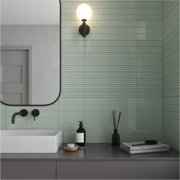 Керамическая плитка DNA Tiles (ДНА Тайлс) Match Sage Matt 6.25x25 см, 130849