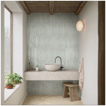 Керамогранит Дна Тайлс Mistral 31х3,7 см серый глянцевая DNA000006, Opal Blue, Dna Tiles