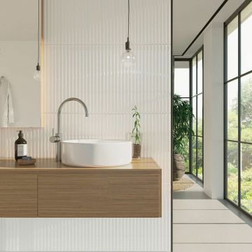 Керамическая плитка DNA Tiles (ДНА Тайлс) Plinto Out White Matt 10,7х54,2 см (78803302)
