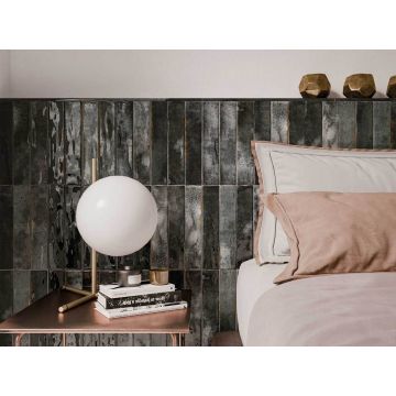 Настенная плитка DNA Tiles (ДНА Тайлс) Enamel Charcoal 5x25 см