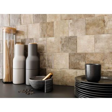 Настенная плитка DNA Tiles (ДНА Тайлс) Enamel Square Truffle 12.5x12.5 см