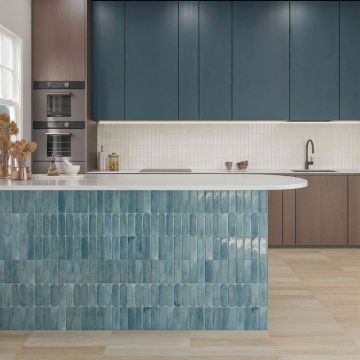 Керамическая плитка DNA Tiles (ДНА Тайлс) Calema Oval Ocean 5.2x16 см, 136318