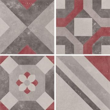 Декор ABK Ceramiche (АБК Керамише) Docks Dec.Combi 4 Gri/Rosso Ret 30х30 см (DKR01113)
