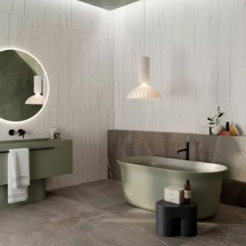 Керамогранит ABK Ceramiche (АБК Керамише) Sensi Nuance White Macaubas Lux 3D Rett 60х120 см (PF60014365)