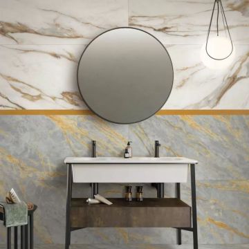 Керамогранит ABK Ceramiche (АБК Керамише) Sensi Signoria Calacatta Vena Oro Luх Ret 60х120 см (PF60009118)
