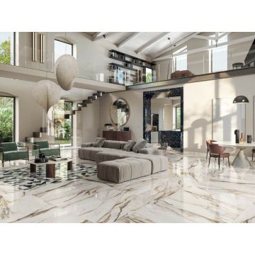 Керамогранит ABK Ceramiche (АБК Керамише) Sensi Signoria Calacatta Vena Oro Nat Ret 60х120 см (PF60009170)