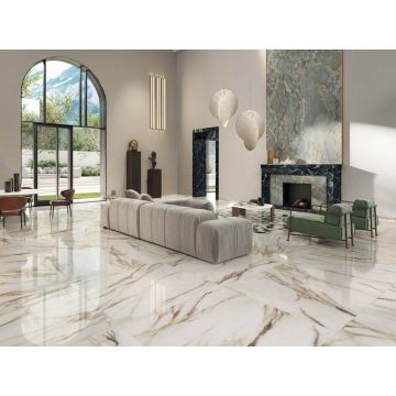 Керамогранит ABK Ceramiche (АБК Керамише) Sensi Signoria Calacatta Vena Oro Nat Ret 60х120 см (PF60009170)
