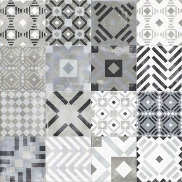 Керамическая плитка ABK Ceramiche (АБК Керамише) Play Labyrinth Mix Grey 20x20, PF60003367