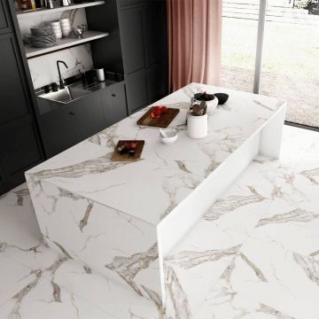 Керамогранит Novin Ceram (Новин Керам) Carrera white 60х120 см матовый ректификат F2A A0ZS 000C