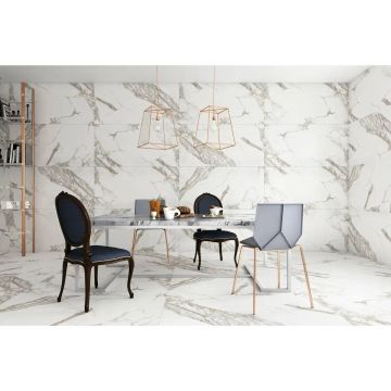 Керамогранит Novin Ceram (Новин Керам) Carrera white 60х120 см матовый ректификат F2A A0ZS 000C