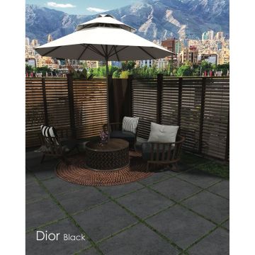 Керамогранит Novin Ceram (Новин Керам) Dior black утолщенный 60х60х2 см (окрашенный в массе) матовый 70441