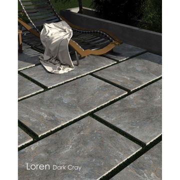 Керамогранит Novin Ceram (Новин Керам) Loren dark grey утолщенный 60х120х2 см (окрашенная в массе) матовый 72039
