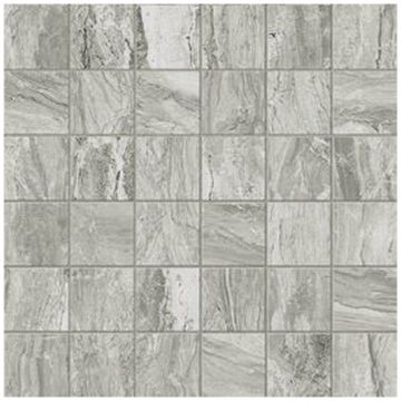 Мозаика Аскот Gemstone 29,1х29,1 см серая глянцевая, Silver Lux чип 4,7х4,7 см, Ascot