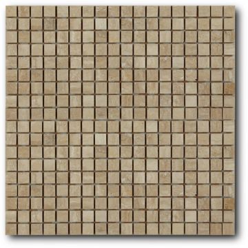 Мозайка Art and Natura (Арт Энд Натура) (Art&Natura) из натурального камня 1,5х1,5 см Marble mosaic ivory travertine 30,5х30,5 см