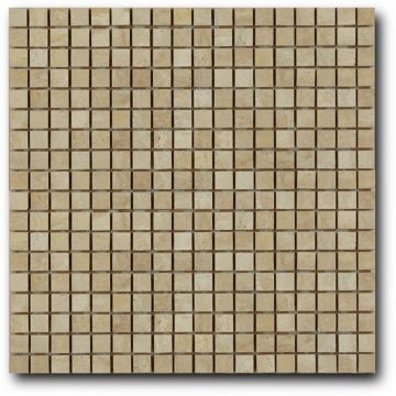 Мозайка Art and Natura (Арт Энд Натура) (Art&Natura) из натурального камня 1,5х1,5 см Marble mosaic travertino classico 30,5х30,5 см