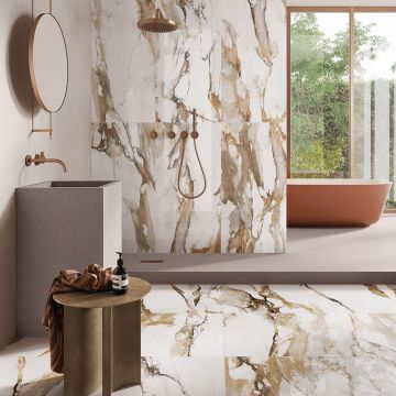Керамогранит Keope (Кеопе) 9Cento alba oro lap rt 60х120 см, лаппатированный