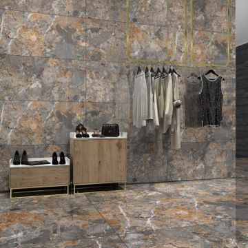 Керамогранит Mita Ceramic (Митасерамик) Natural Granit Glossy Коричневый 60х120 см, глянцевый