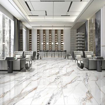 Керамогранит Golden Silk (Золотой Шелк) Polished Белый 60х120 см Полированный (KP126418)