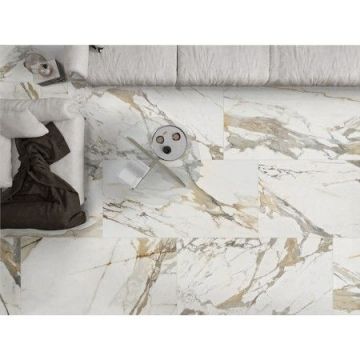 Керамогранит Golden Silk (Золотой Шелк) Ultra Sattin Carving Белый 60х120 см(AC126101ADG)