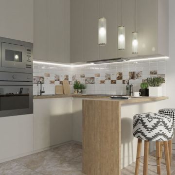 Плитка настенная Тянь Шань (Tian Shan) Тора Белая 20x50 см TP520BY