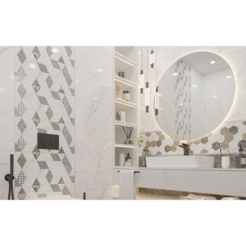 Плитка настенная Тянь Шань (Tian Shan) Дамон 30x60 см Белая TP3628A