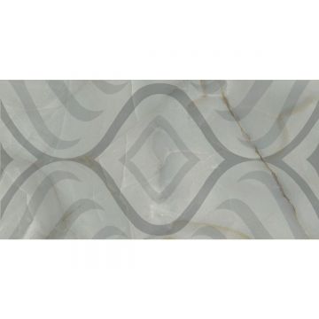 Плитка настенная Тянь Шань (Tian Shan) Меоланс Декор Светло-серая, глянцевая 30x60 см TP3665H