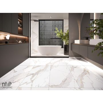 Керамогранит NT Ceramic (Нт Керамик) Bright and Shiny NTT9120M Calacatta Light Grey mat 60х120 см