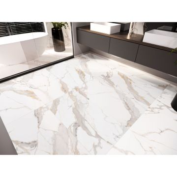 Керамогранит NT Ceramic (Нт Керамик) Bright and Shiny NTT9120M Calacatta Light Grey mat 60х120 см